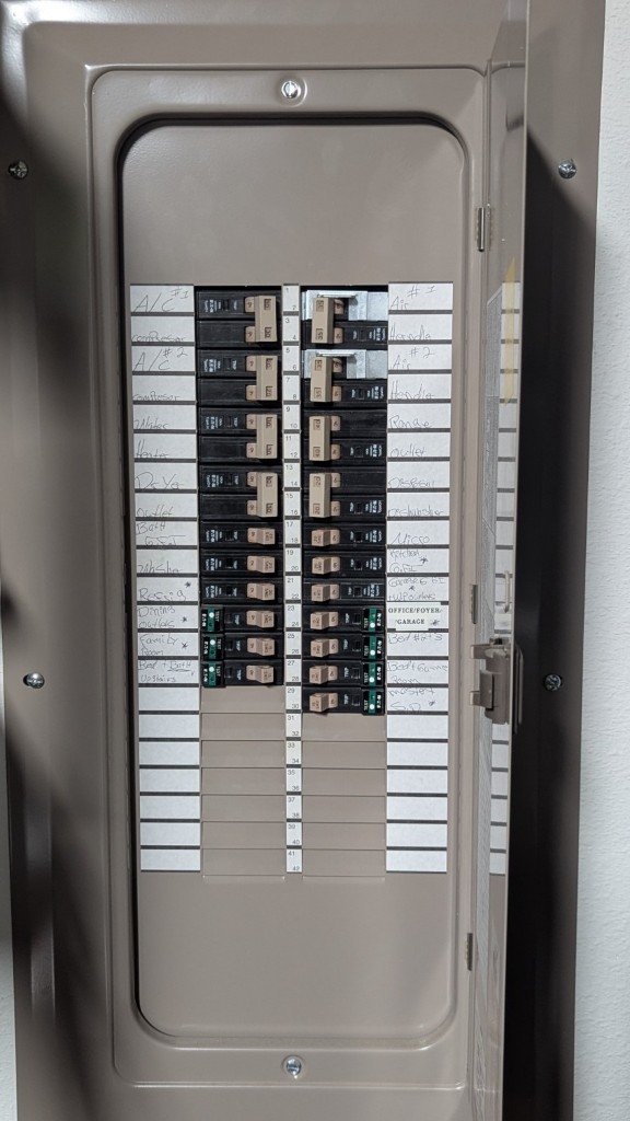 Residential electrical service panel documentation example